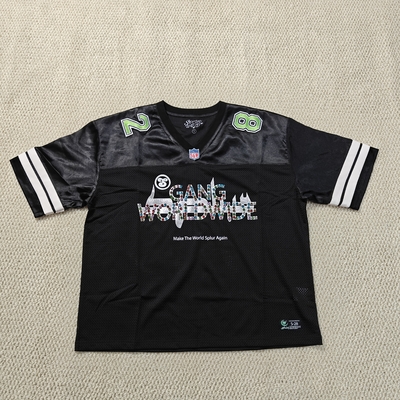 kaufen Custom Rhinestone Screen Print Logo Amerikanisches Retro Fußball Trikot Herren Hochwertiges Mesh Boxy Schnitt Rugby Trikot online manufacture