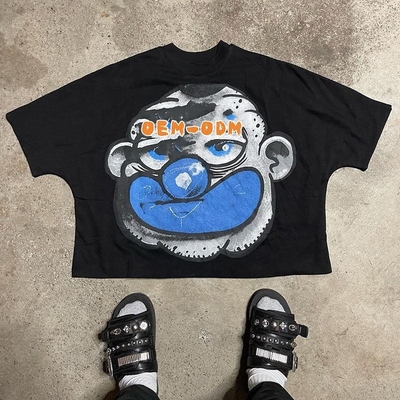 Custom 100-400 gsm 100% Baumwolle Drop Schulter Vintage geschnittener Boxy Fit T-Shirt Männer