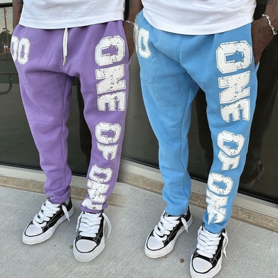 Vintage gewaschen 100% Baumwolle Unisex Jogger Hosen für benutzerdefinierte Stickerei Puff Print Logo