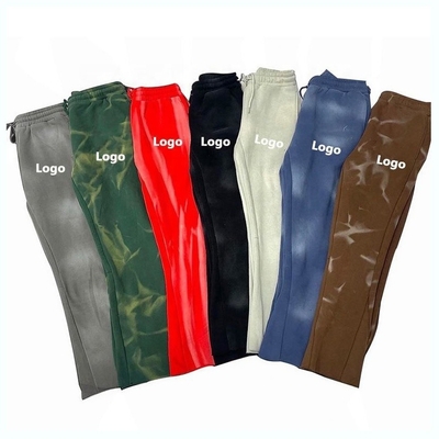 Vintage Sonne verblasste gewaschen Flare Sweatpants Männer Anti-Pilling Baumwolle / Fleece Track Hosen
