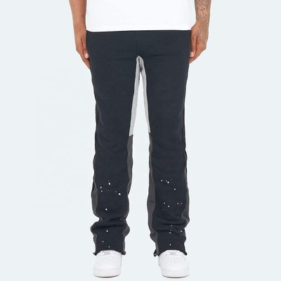schwarze ausgebreitete Sporthosen Männer Anti-Pilling Streetwear Vintage Flare Paint Spray Jogger Grau