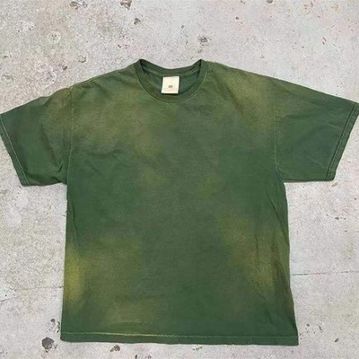 Custom Logo Schwergewichts Hip Hop Stil 300 Gramm Säure gewaschen übergroßes Distress-T-Shirt