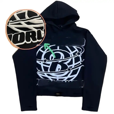 Übergroßes geschnittenes Puff-Druck-Hoodie Graphische 3D-Druck Männer Schwergewicht 500Gsm