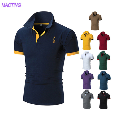 Geflechtetes Gewebe Custom Logo Plain Casual Golf Baumwolle Polyester Polo Shirts T-Shirt für Männer
