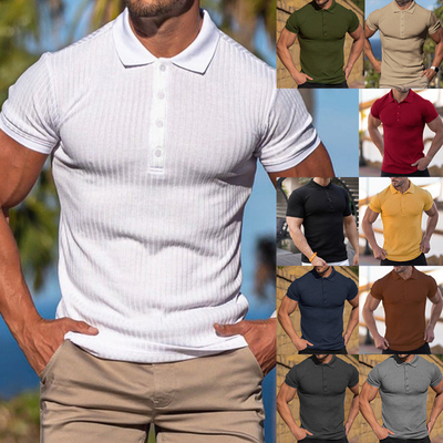 Maßgeschneiderte Herren Sommersport-Polo-Shirt mit Stretch-Stoff und vertikaler Balkengestaltung