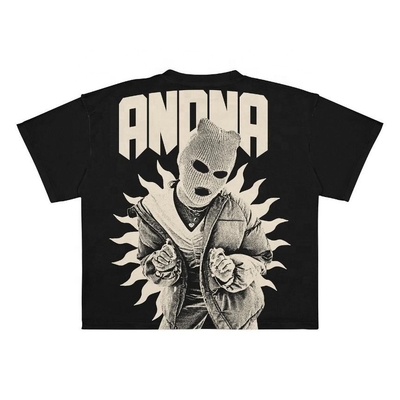 Gewaschene schwarze T-Shirts Custom 250Gsm Baumwolle Schwergewicht übergroße Säure gewaschen Grafik T-Shirts