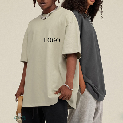 Custom Logo Design Gewaschene T-Shirts für Männer Übergröße Drop Shoulder Tee in 100% Baumwolle