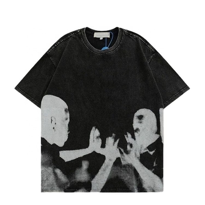 200gm 300gm 400gm Digitaldruck für Männer Vintage Säure gewaschen T-Shirt Custom Logo Design