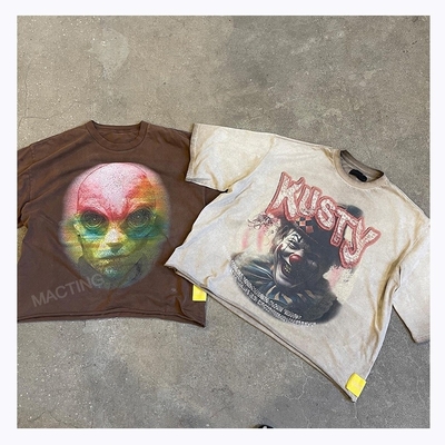 Unterstützung 7 Tage Musterbestellung Lieferzeit Custom Dtg Print Schnitt T-Shirt für Männer