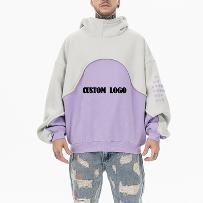Puff-Druck Herren-Zwei-Töne-Hoodie Hochgewicht warmes Fleece-Pullover Hoodie Drop Schulter