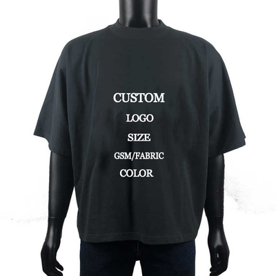Spezielle Nadeldetektion Schwergewicht 250 gsm Baumwolle Herren-T-Shirt mit Scheinhals