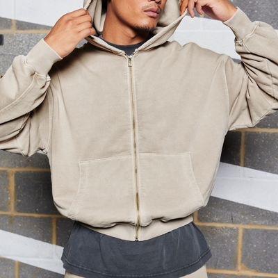Nadeldetektion Custom Streetwear Schnitt Hoodie für Männer in schwerem Baumwollmaterial