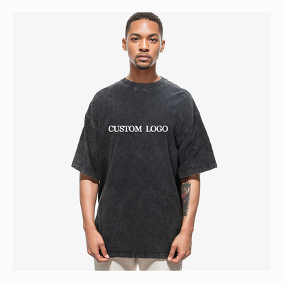 Custom T-Shirt 260 gsm 100% Baumwolle Streetwear Hip Hop Leere Säure Waschen Vintage T-Shirts