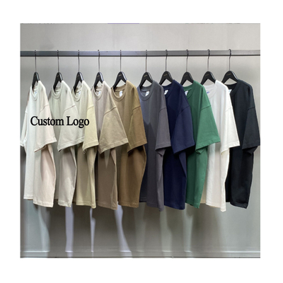 270G Schwere Baumwolle Leere Vintage Farbe Rippe O-Neck T-Shirt für Männer Custom Logo Design