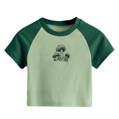 Sommer Candy Farbe Fitness Stickerei 3d Puff Print Logo Y2k Slim Crop Top für Frauen S-2XL