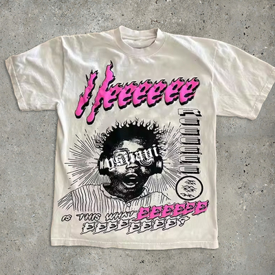 Custom Logo Druck T-Shirts 220gm Baumwolle T-Shirts Schwergewicht übergroße Bildschirm Druck Crew Hals T-Shirts Männer