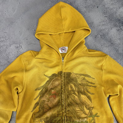 Männer-Gebraucht-Waffel-Gestrickt-Zip-Hoodie Schwergewichts-Übergröße-Angst-Vintage-Säurewasch