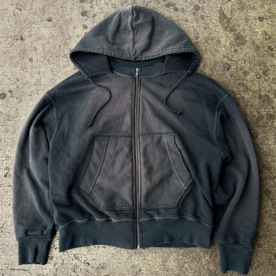 Vintage-Style gedruckte Unisex Hoodies Fleece Blank Schwergewicht Französisch Terry Zip Up Hoodie