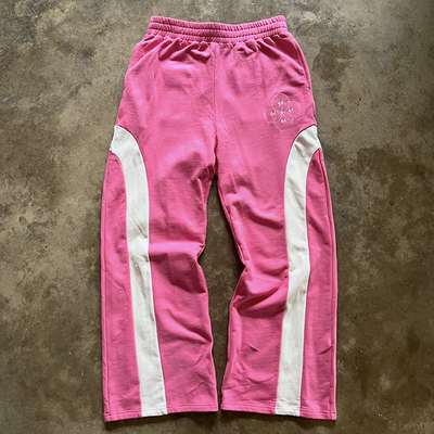 Übergroße, breite Bein-Sweatpants für Männer mit individuellem Logo und mittlerer Taille