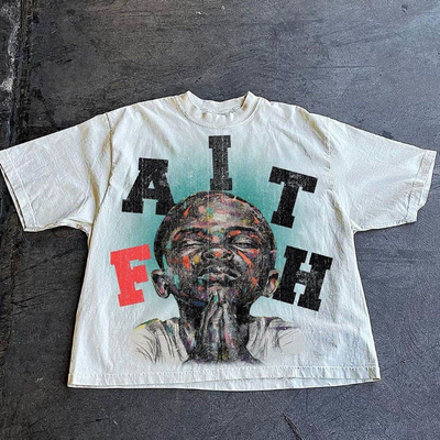 T-Shirts für Männer mit Boxenschnitt Schwergewicht 100% Baumwolle O-Hals Graphisch gedruckt Logo Muster Custom