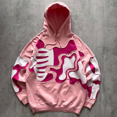 Custom Skull Skeleton Sweatshirts Pullover Hoodie 100% Baumwolle Übergrößeres Boxy Crop Hoodies