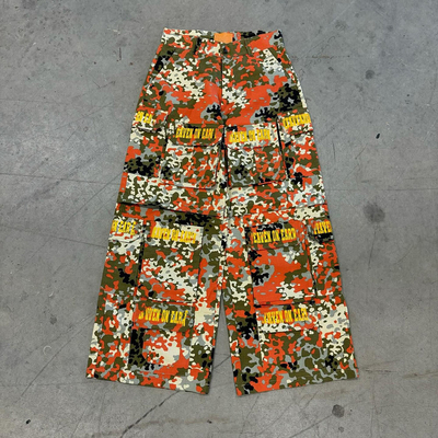 Custom Loose Baggy Breitbein Tarnung Echte Baum Camo Hosen Sweatpants Baumwolle Mehrfach Taschen Cargo Hosen