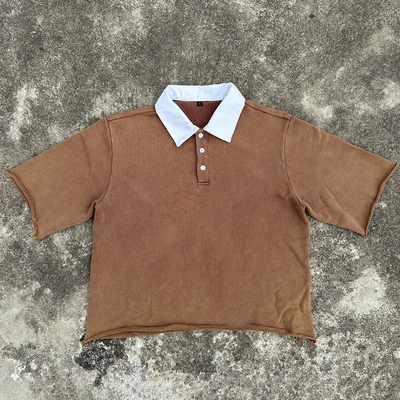 Hochwertiger Hersteller 100% Baumwolle Vintage Säure Waschen Boxy geschnitten T-Shirt Custom Homme Kurzärme Polo T-Shirt für Männer