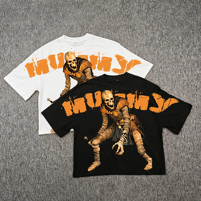 Streetwear T-Shirt für Männer Boxy Hip Hop 250 GSM Drop Graphic