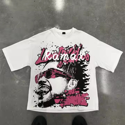 Custom 200GSM 100% Baumwolle Vintage Streetwear Boxy Cropped T-Shirt Großformat Tee Bildschirmdruck Grafik T-Shirt