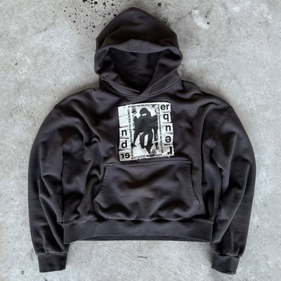 Custom Logo Schwergewichts-Baumwoll-Hoodies Patchwork Bedrängte Stickerei Straßenbekleidung Oversized Boxy Pullover Hoodie für Männer
