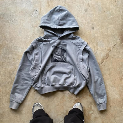 2025 New Design Weste Hoodie Custom Schwergewicht 100% Baumwolle Druck Vintage Waschen Pullover Bedrängte Boxy Hoodies für Männer