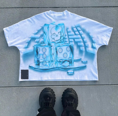 Custom 100% Baumwolle Boxy Fit Vintage Säure gewaschen T-Shirt Sonne verblasst Grafik T-Shirts Männer OEM / ODM Support OEM / ODM Service
