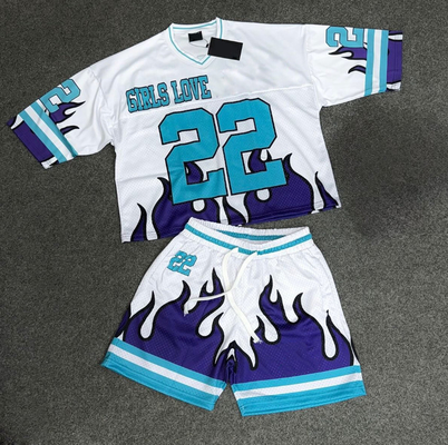 Custom Sommersport 2 Stück Set Quick Dry Mesh Fußball T-Shirt Fußball Trikot Set T-Shirts und Shorts Set Männer