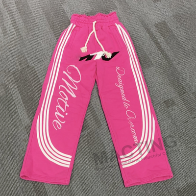 Straßenbekleidung für Männer 100% Baumwolle Französisch Terry Schweißhosen Sonne verblasste Säure Waschen Seitenstreifen Baggy Flared Sweatpants