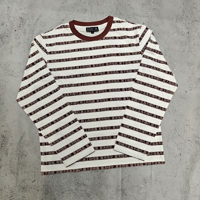 Straßenbekleidung von hoher Qualität 100% Baumwolle DTG-Druck Ringer Loose Oversized Crewneck gestreiftes T-Shirt mit langem Ärmel Mann
