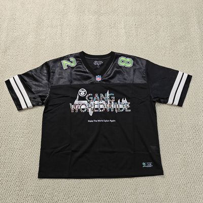 Custom Rhinestone Screen Print Logo Amerikanisches Retro Fußball Trikot Herren Hochwertiges Mesh Boxy Schnitt Rugby Trikot